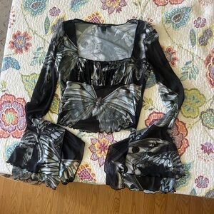 INTO THE SHADOWS CROP TOP WIDOW DOLLS KILL